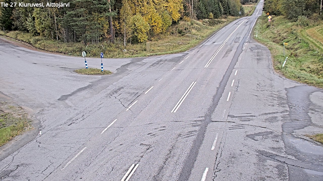 Weather Camera Image Väg 27 Kiuruvesi, Aittojärvi, Kiuruvesi, Pohjois-Savo