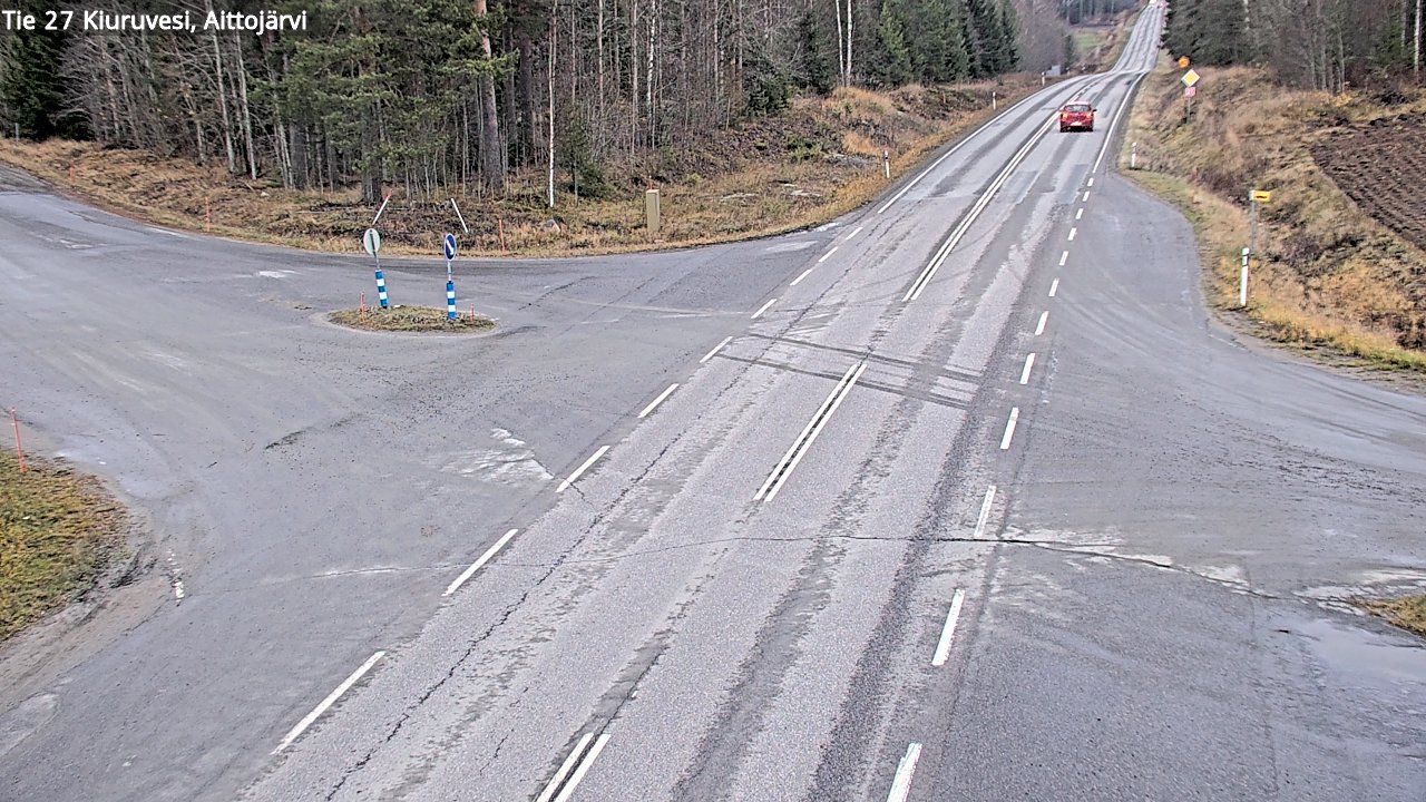 Weather Camera Image Väg 27 Kiuruvesi, Aittojärvi, Kiuruvesi, Pohjois-Savo