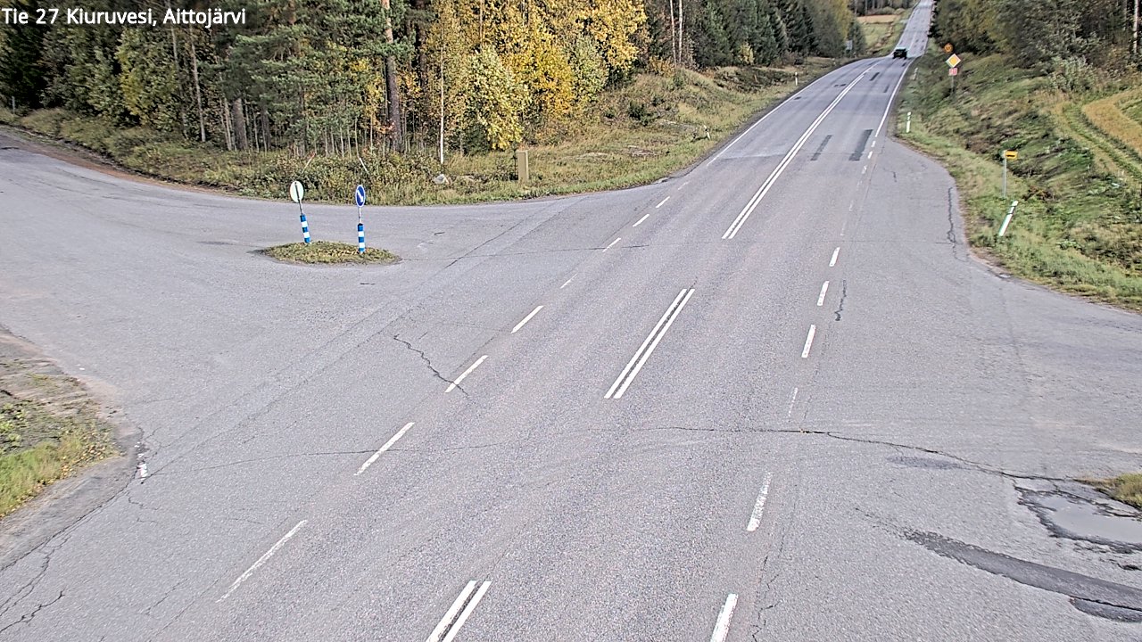 Weather Camera Image Väg 27 Kiuruvesi, Aittojärvi, Kiuruvesi, Pohjois-Savo