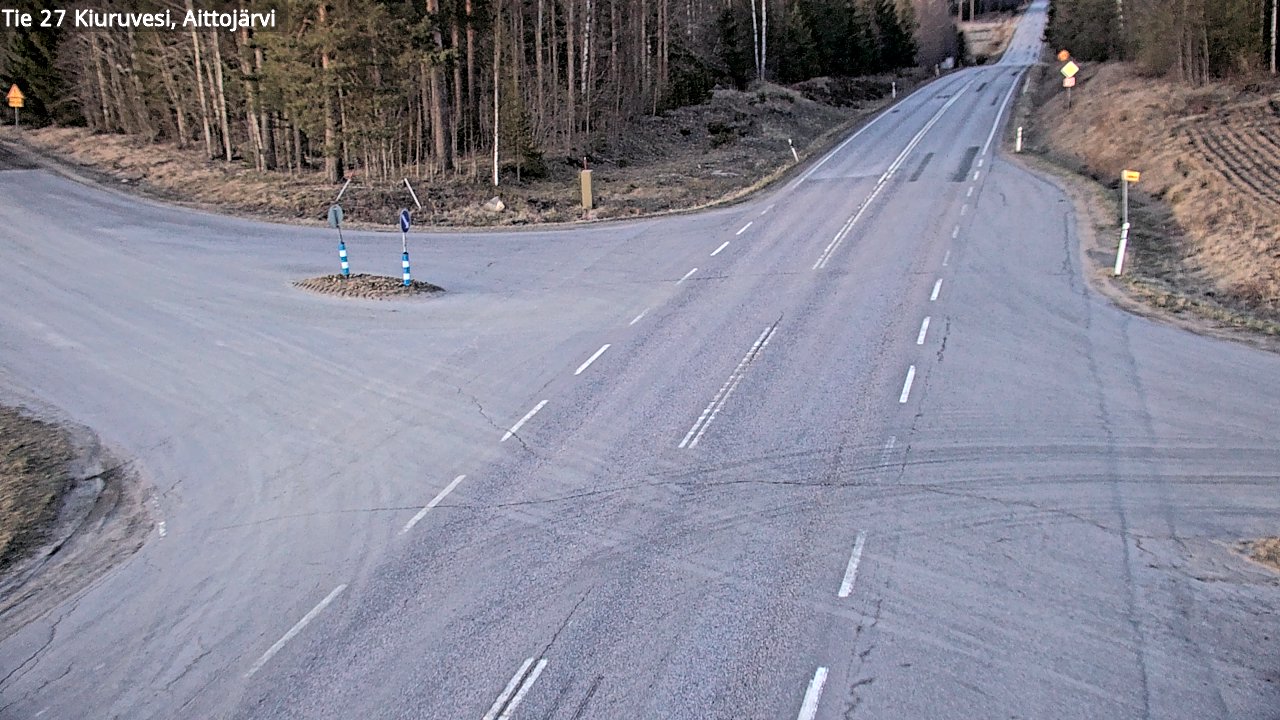 Weather Camera Image Väg 27 Kiuruvesi, Aittojärvi, Kiuruvesi, Pohjois-Savo