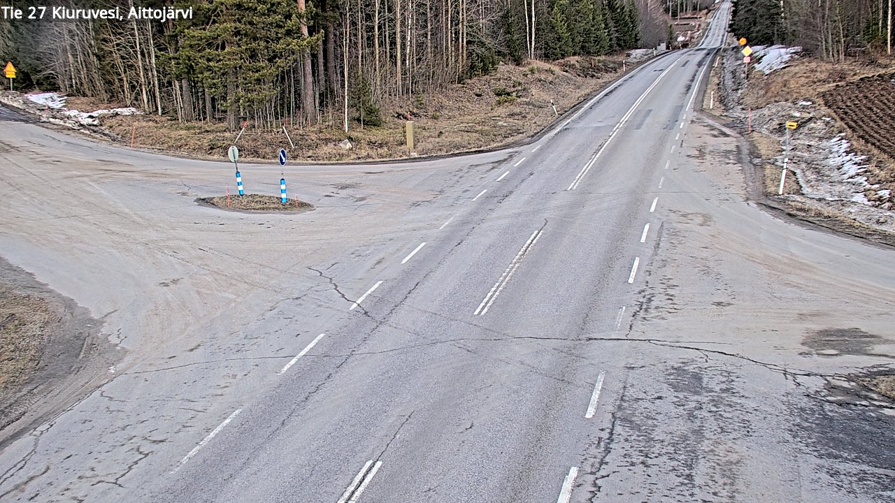 Weather Camera Image Väg 27 Kiuruvesi, Aittojärvi, Kiuruvesi, Pohjois-Savo