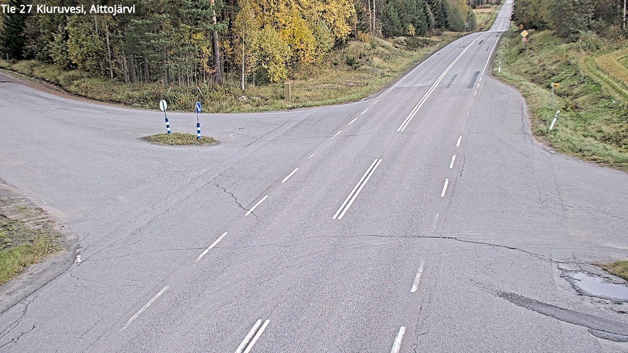 Weather Camera Image Väg 27 Kiuruvesi, Aittojärvi, Kiuruvesi, Pohjois-Savo
