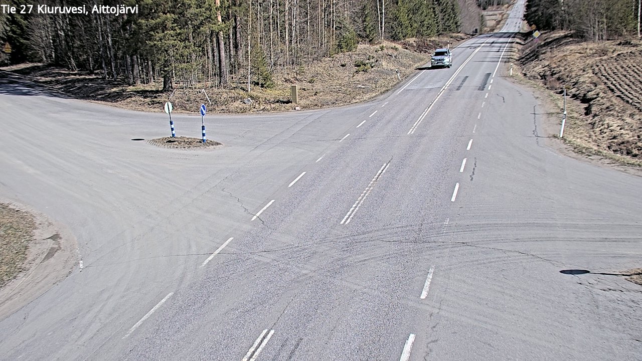 Weather Camera Image Väg 27 Kiuruvesi, Aittojärvi, Kiuruvesi, Pohjois-Savo