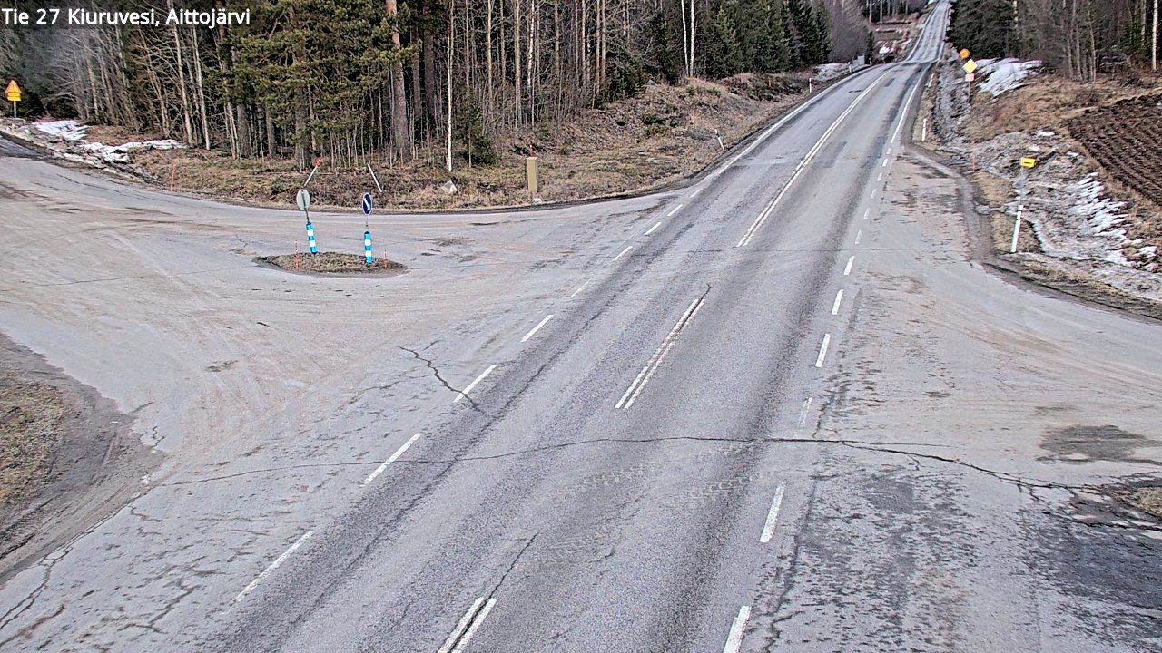 Weather Camera Image Väg 27 Kiuruvesi, Aittojärvi, Kiuruvesi, Pohjois-Savo