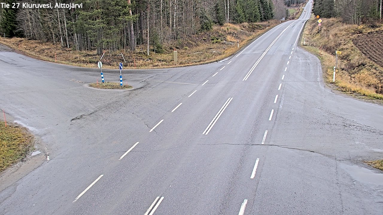 Weather Camera Image Väg 27 Kiuruvesi, Aittojärvi, Kiuruvesi, Pohjois-Savo