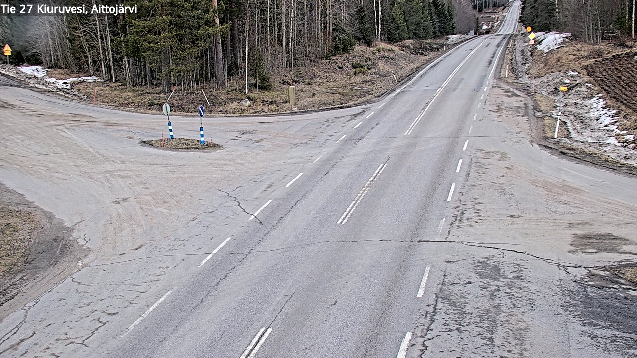 Weather Camera Image Väg 27 Kiuruvesi, Aittojärvi, Kiuruvesi, Pohjois-Savo
