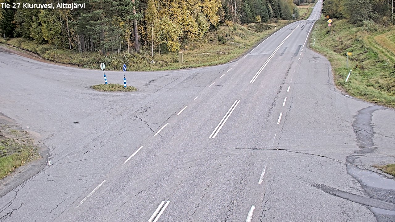 Weather Camera Image Väg 27 Kiuruvesi, Aittojärvi, Kiuruvesi, Pohjois-Savo