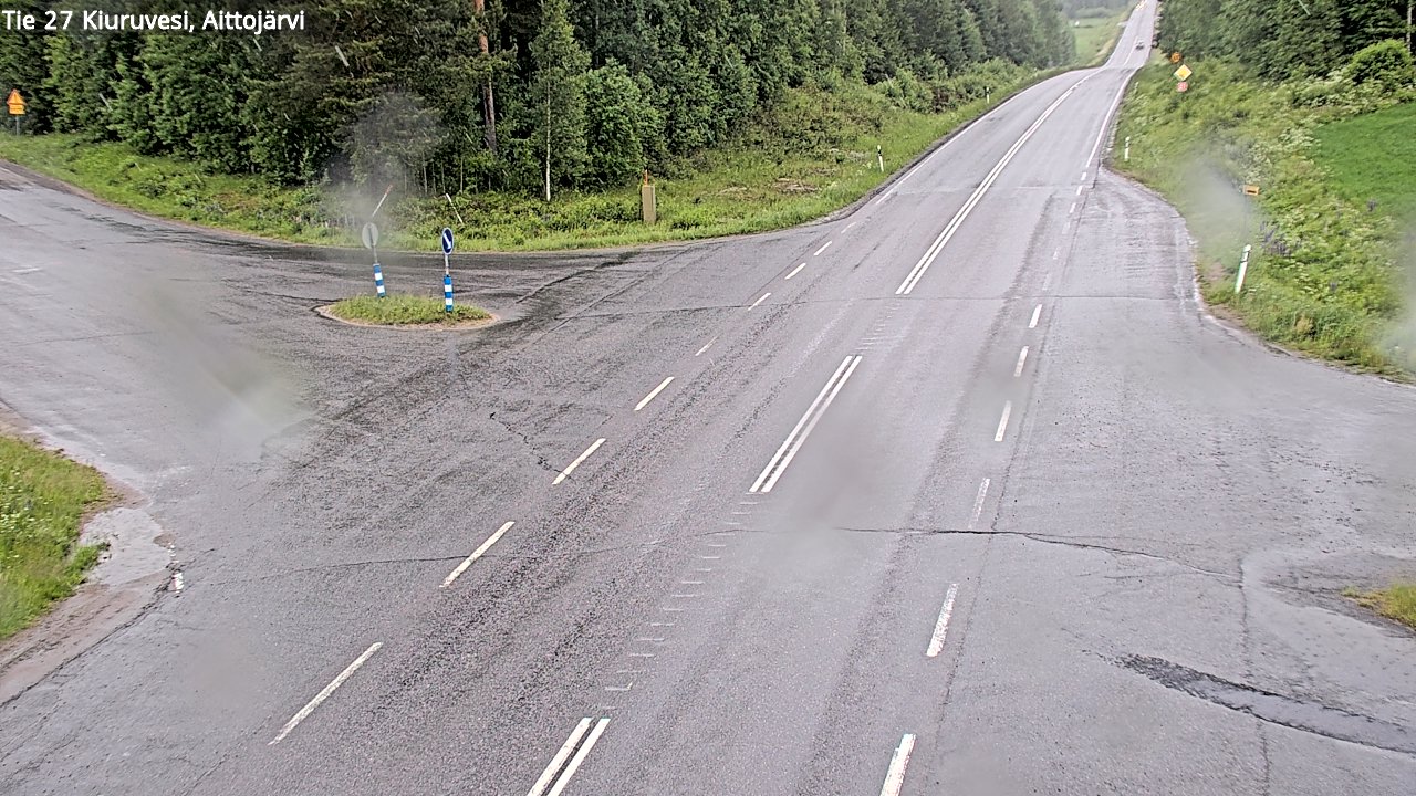 Weather Camera Image Väg 27 Kiuruvesi, Aittojärvi, Kiuruvesi, Pohjois-Savo