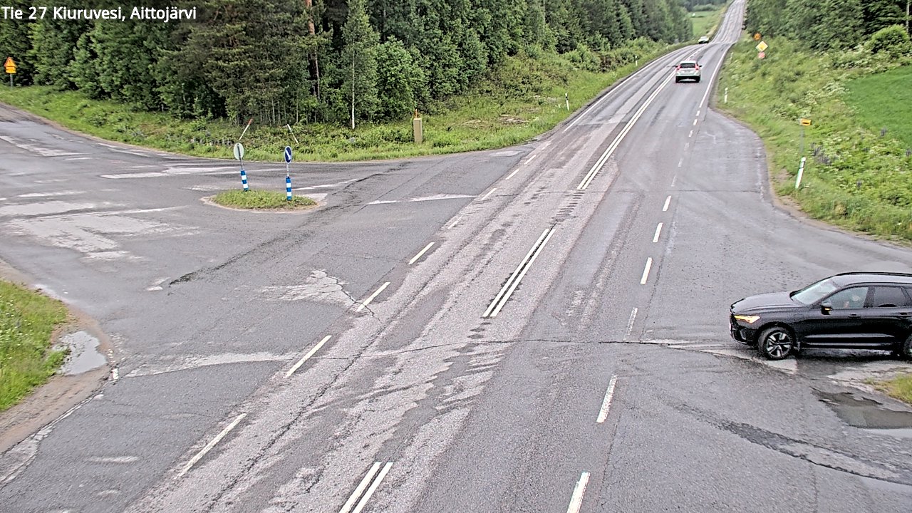 Weather Camera Image Väg 27 Kiuruvesi, Aittojärvi, Kiuruvesi, Pohjois-Savo