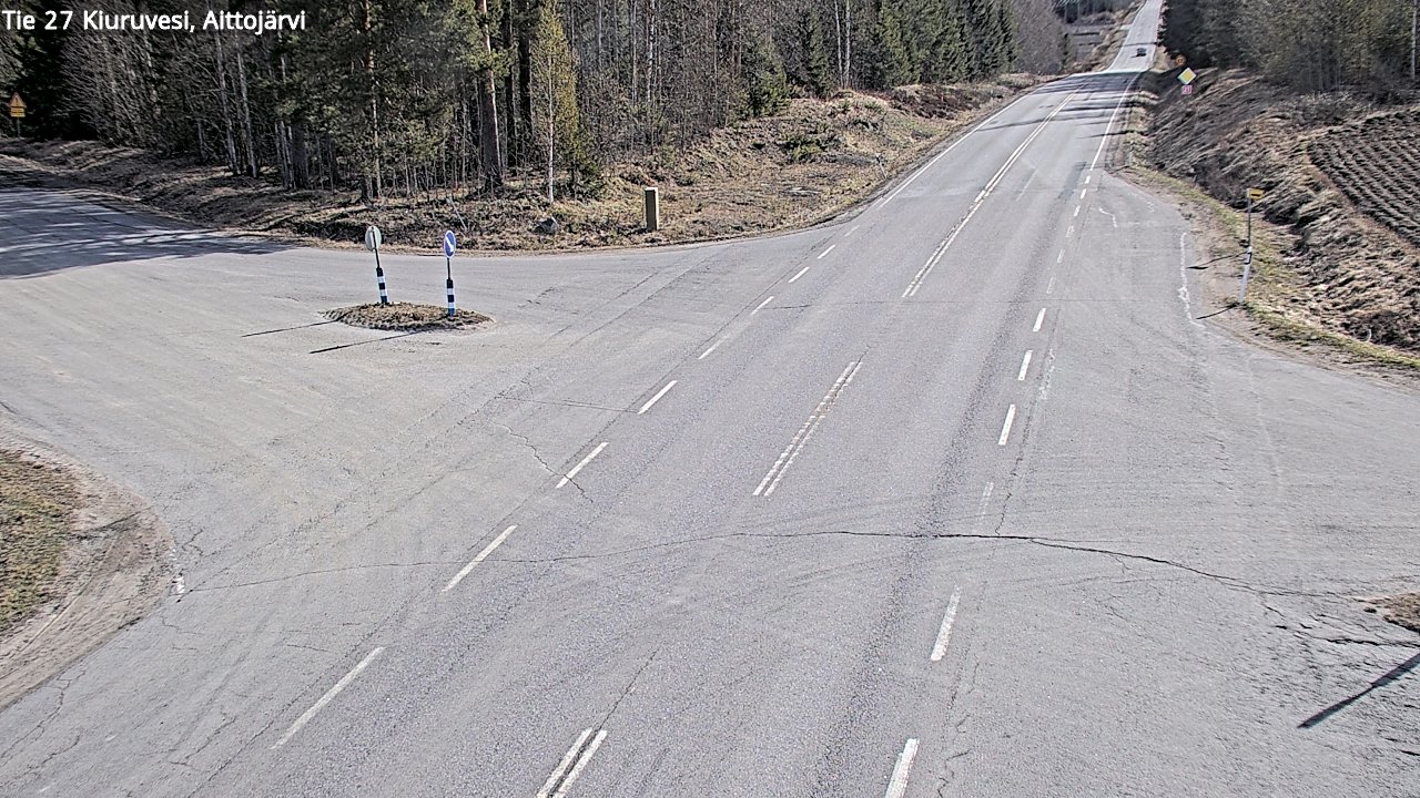 Weather Camera Image Väg 27 Kiuruvesi, Aittojärvi, Kiuruvesi, Pohjois-Savo
