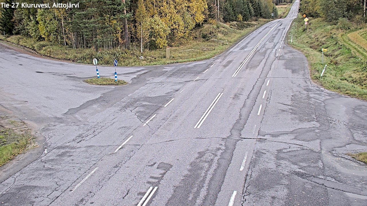Weather Camera Image Väg 27 Kiuruvesi, Aittojärvi, Kiuruvesi, Pohjois-Savo