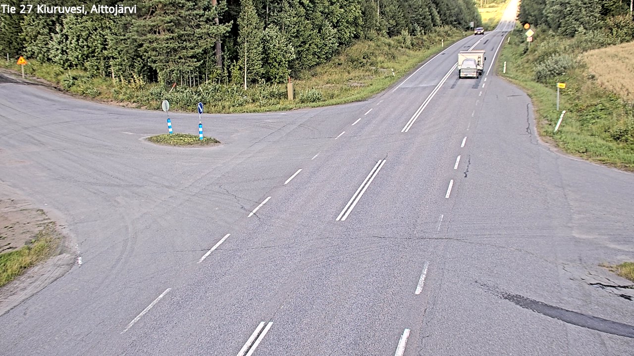Weather Camera Image Väg 27 Kiuruvesi, Aittojärvi, Kiuruvesi, Pohjois-Savo