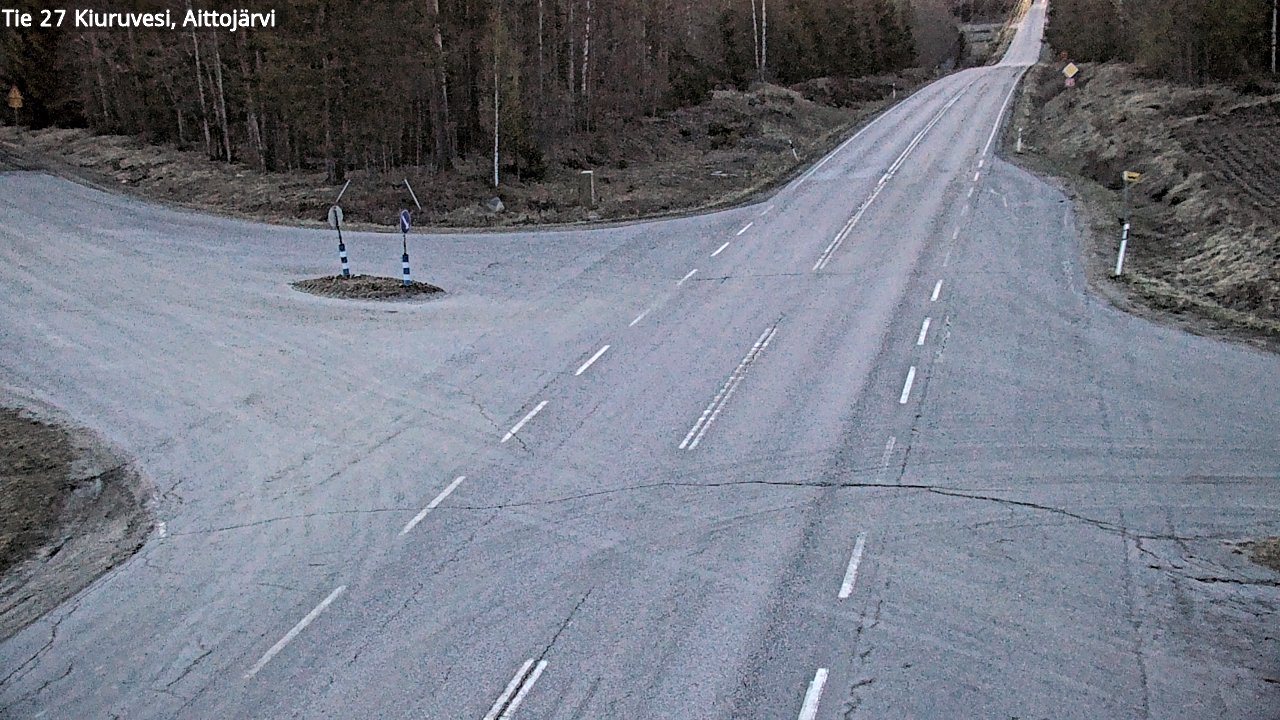 Weather Camera Image Väg 27 Kiuruvesi, Aittojärvi, Kiuruvesi, Pohjois-Savo