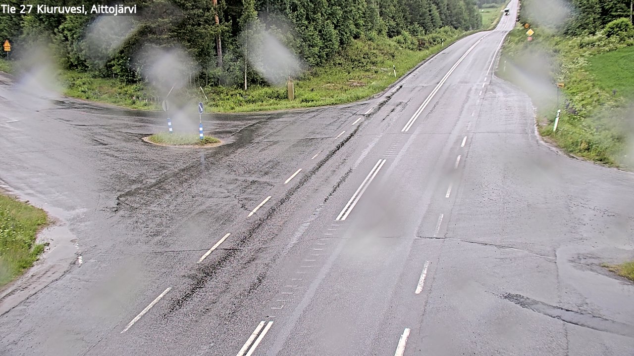 Weather Camera Image Väg 27 Kiuruvesi, Aittojärvi, Kiuruvesi, Pohjois-Savo