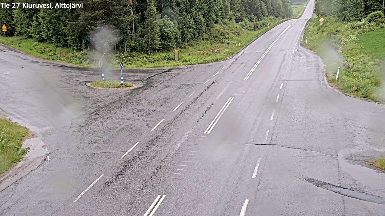 Weather Camera Image Väg 27 Kiuruvesi, Aittojärvi, Kiuruvesi, Pohjois-Savo