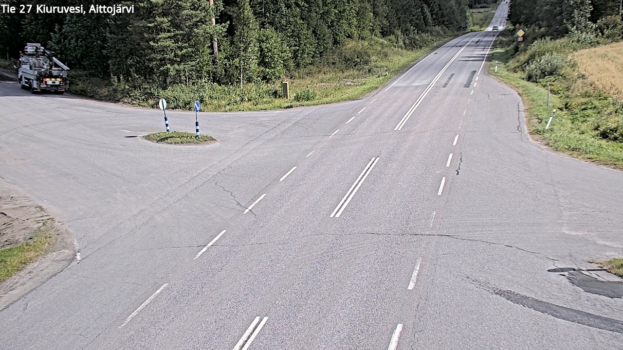 Weather Camera Image Väg 27 Kiuruvesi, Aittojärvi, Kiuruvesi, Pohjois-Savo