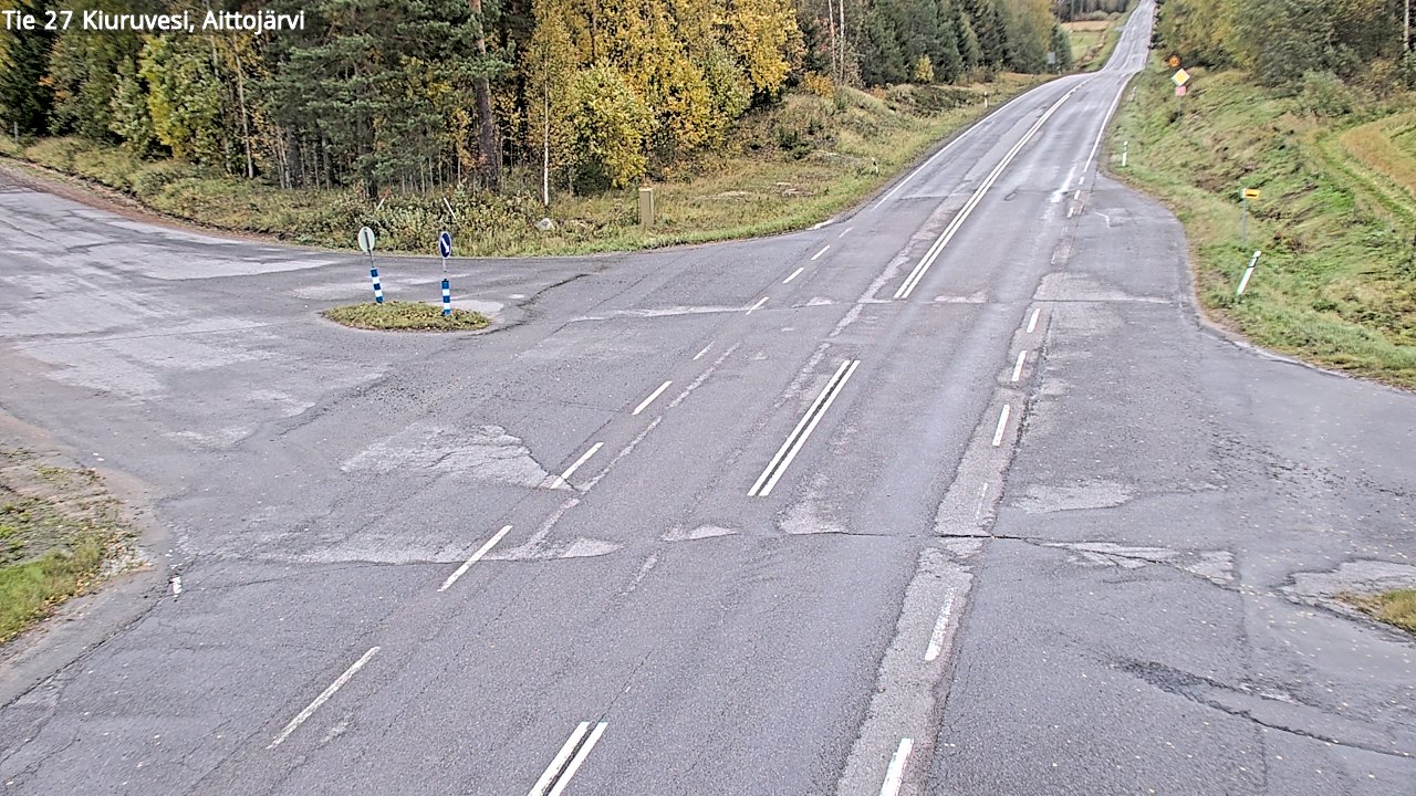 Weather Camera Image Väg 27 Kiuruvesi, Aittojärvi, Kiuruvesi, Pohjois-Savo