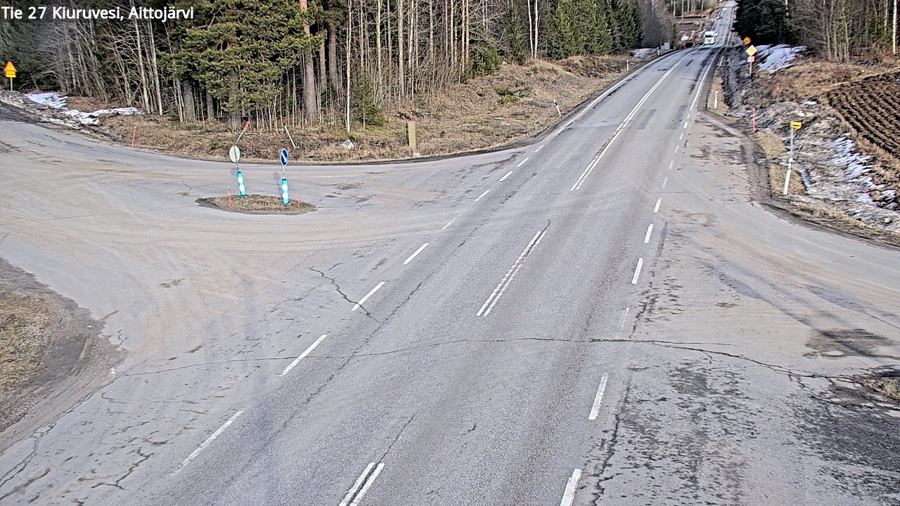 Weather Camera Image Väg 27 Kiuruvesi, Aittojärvi, Kiuruvesi, Pohjois-Savo