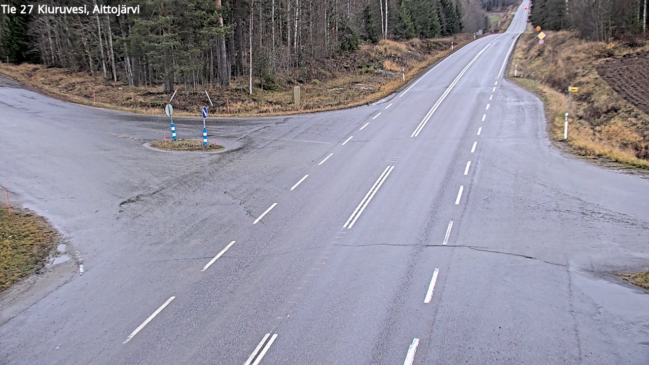 Weather Camera Image Väg 27 Kiuruvesi, Aittojärvi, Kiuruvesi, Pohjois-Savo