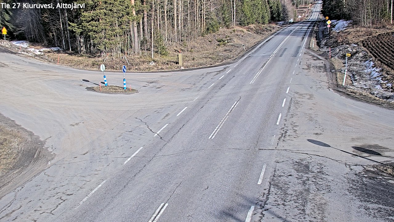 Weather Camera Image Väg 27 Kiuruvesi, Aittojärvi, Kiuruvesi, Pohjois-Savo