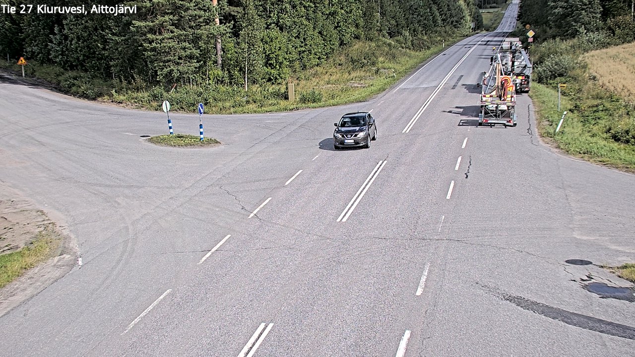 Weather Camera Image Väg 27 Kiuruvesi, Aittojärvi, Kiuruvesi, Pohjois-Savo