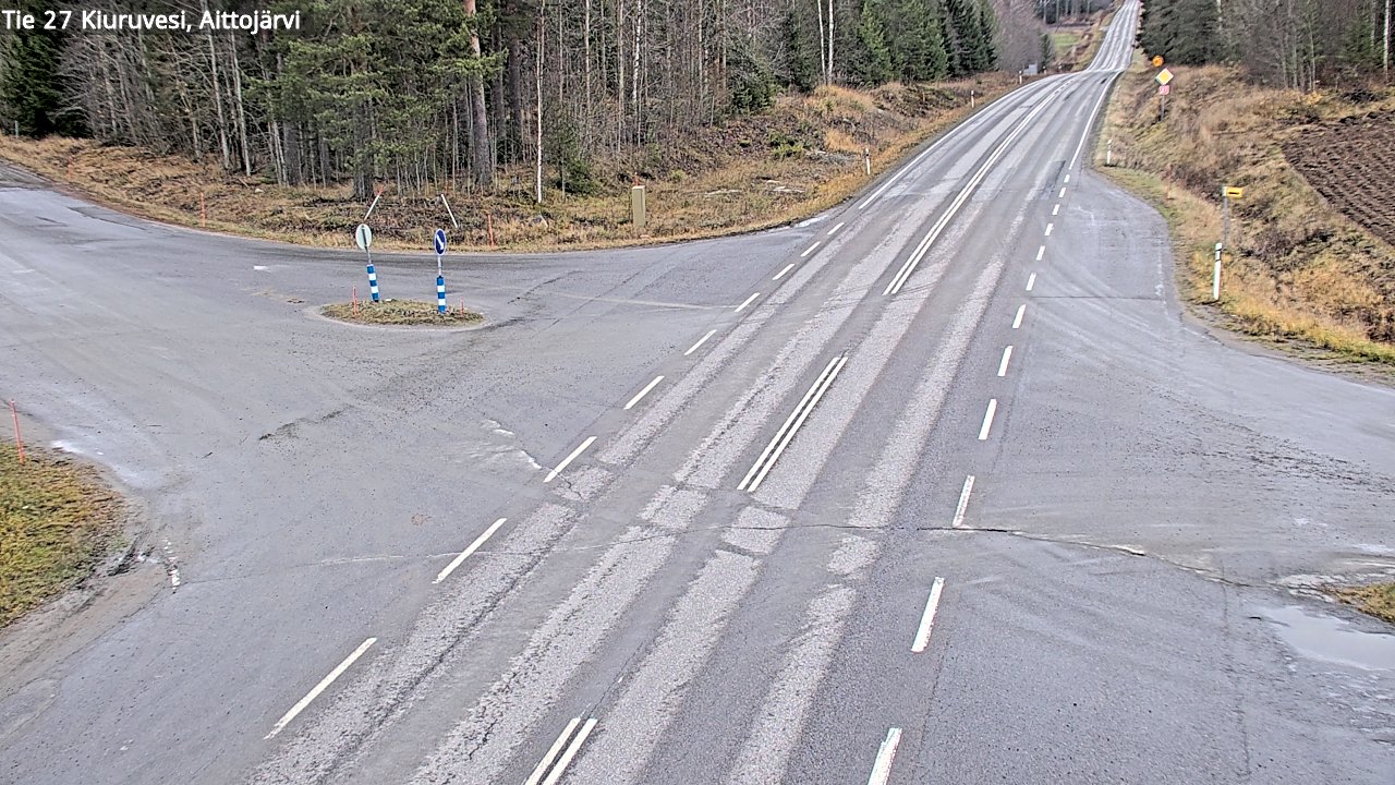 Weather Camera Image Väg 27 Kiuruvesi, Aittojärvi, Kiuruvesi, Pohjois-Savo
