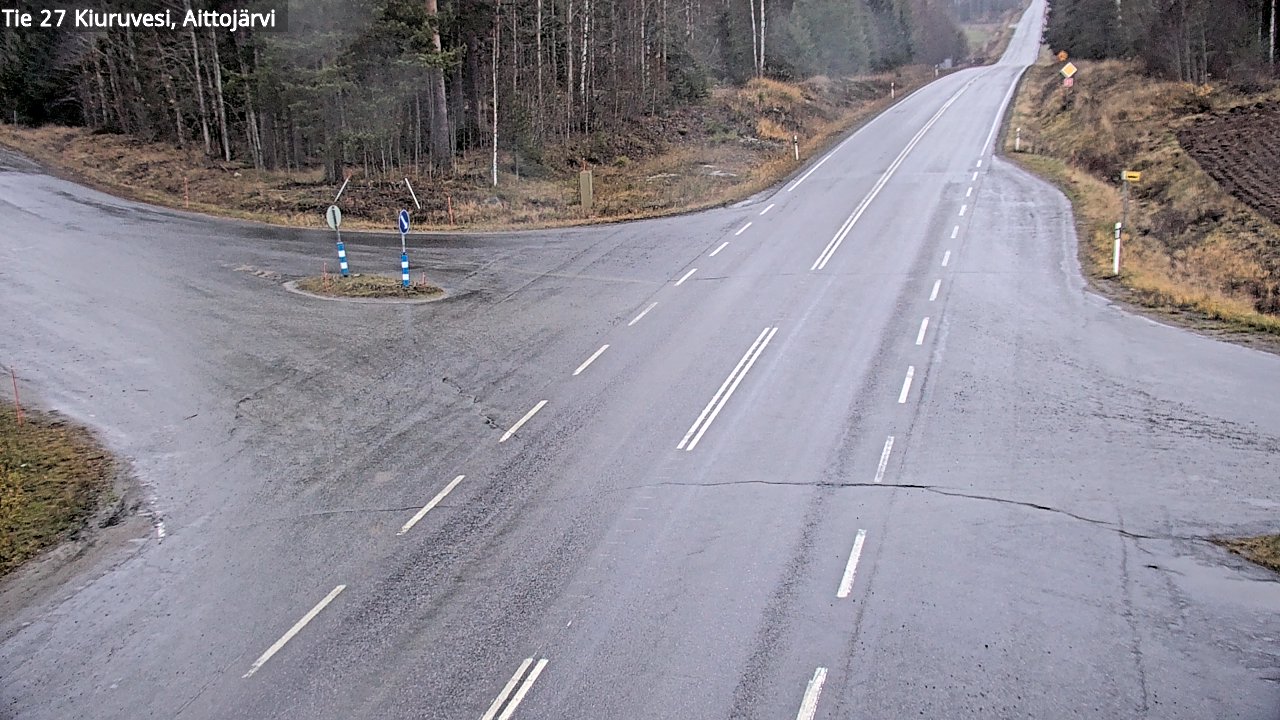 Weather Camera Image Väg 27 Kiuruvesi, Aittojärvi, Kiuruvesi, Pohjois-Savo