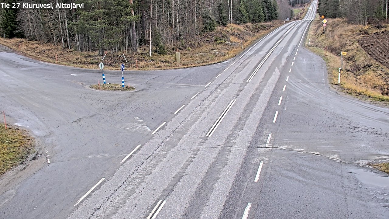 Weather Camera Image Väg 27 Kiuruvesi, Aittojärvi, Kiuruvesi, Pohjois-Savo