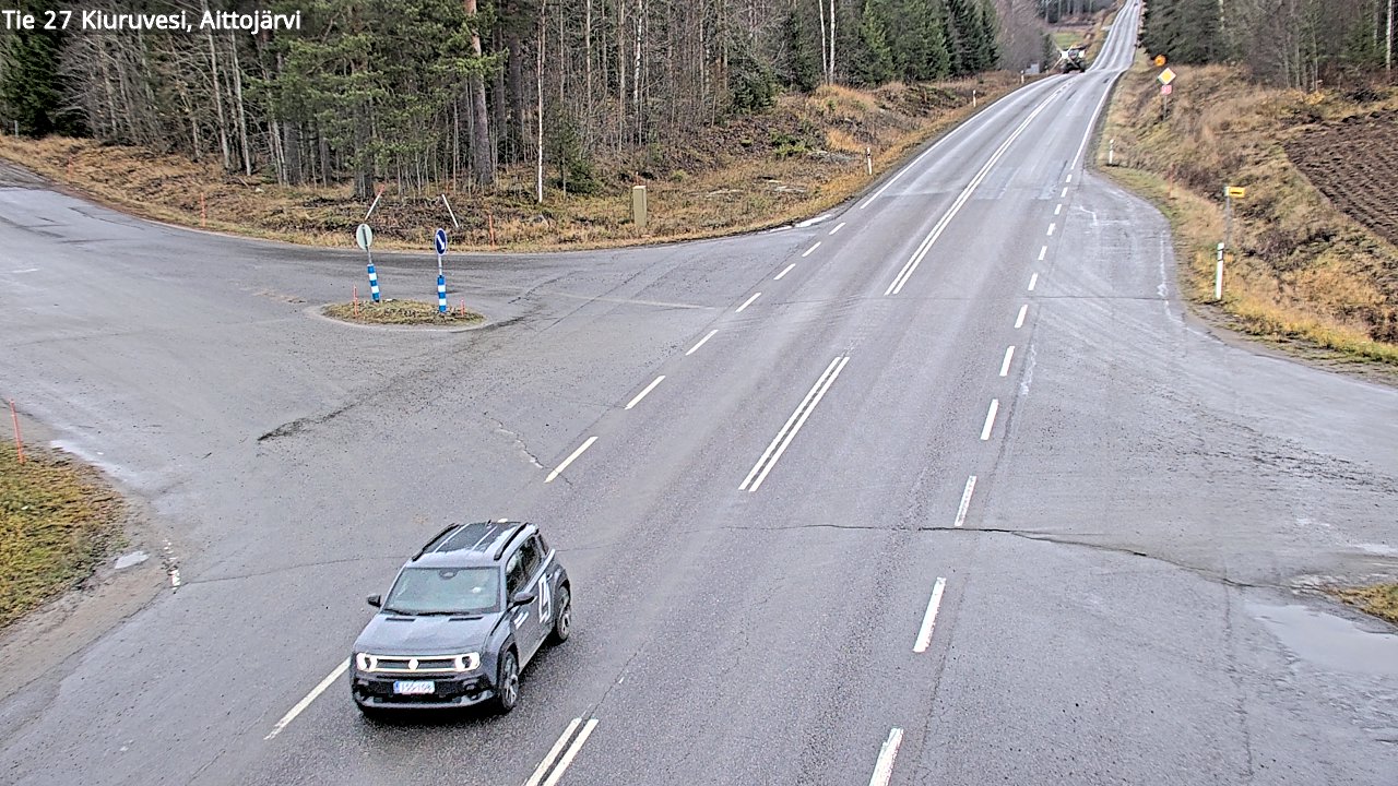 Weather Camera Image Väg 27 Kiuruvesi, Aittojärvi, Kiuruvesi, Pohjois-Savo