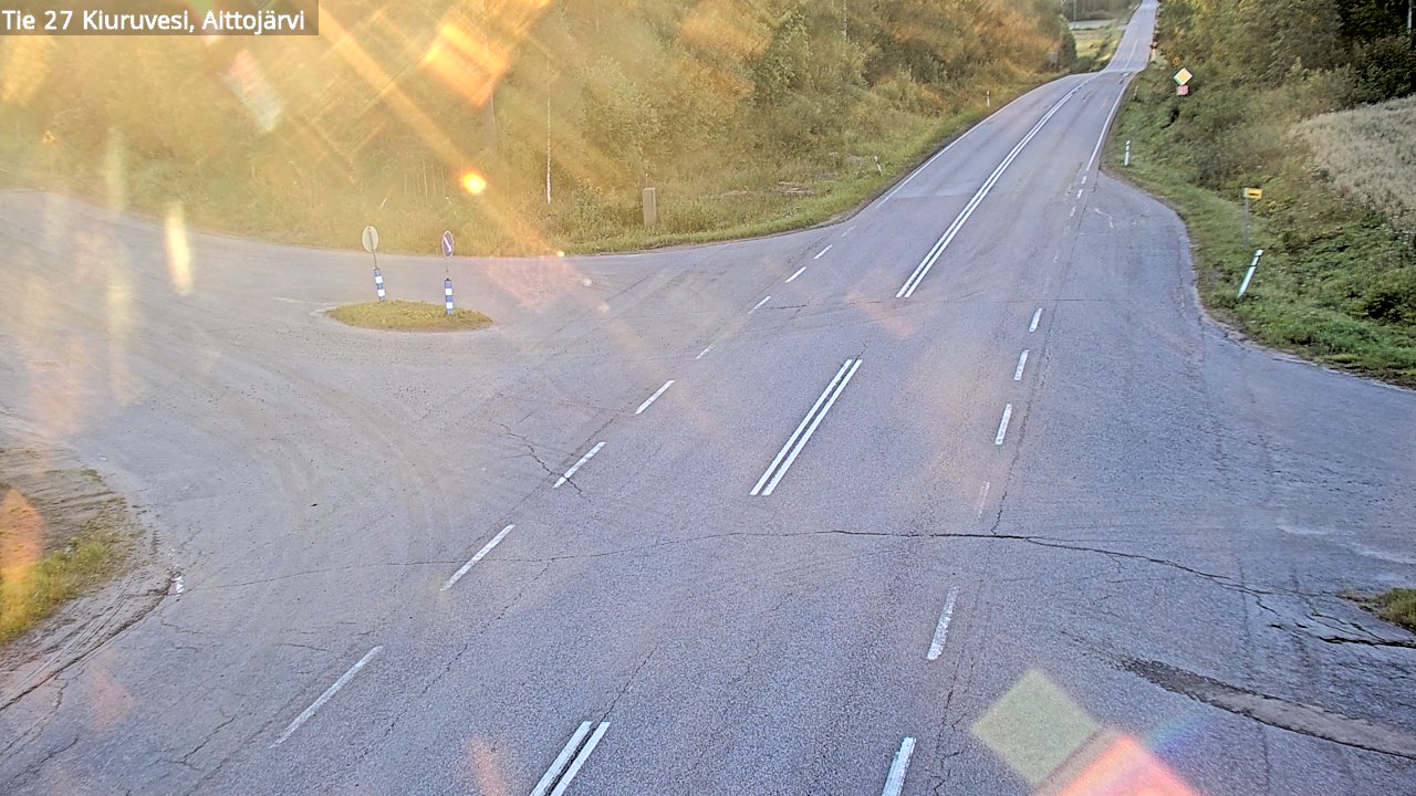 Weather Camera Image Väg 27 Kiuruvesi, Aittojärvi, Kiuruvesi, Pohjois-Savo