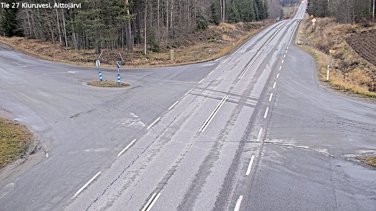 Weather Camera Image Väg 27 Kiuruvesi, Aittojärvi, Kiuruvesi, Pohjois-Savo