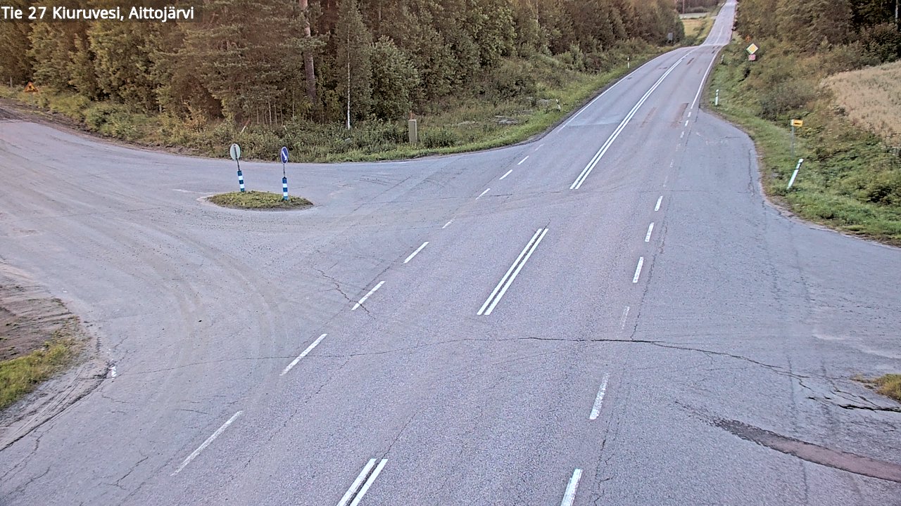 Weather Camera Image Väg 27 Kiuruvesi, Aittojärvi, Kiuruvesi, Pohjois-Savo