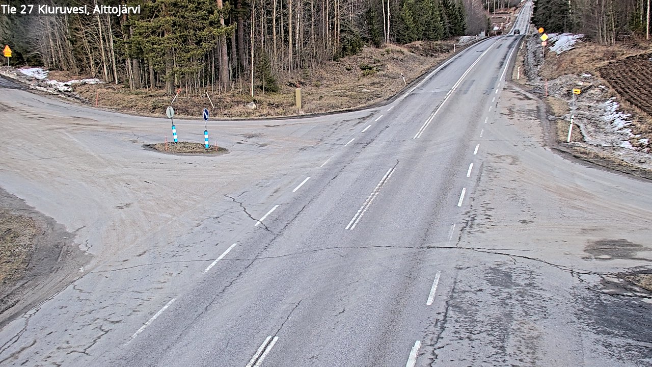 Weather Camera Image Väg 27 Kiuruvesi, Aittojärvi, Kiuruvesi, Pohjois-Savo