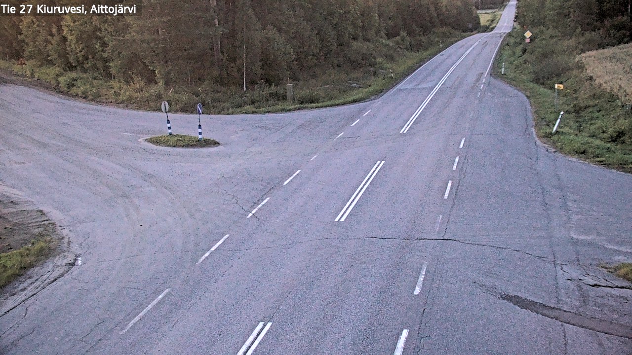 Weather Camera Image Väg 27 Kiuruvesi, Aittojärvi, Kiuruvesi, Pohjois-Savo