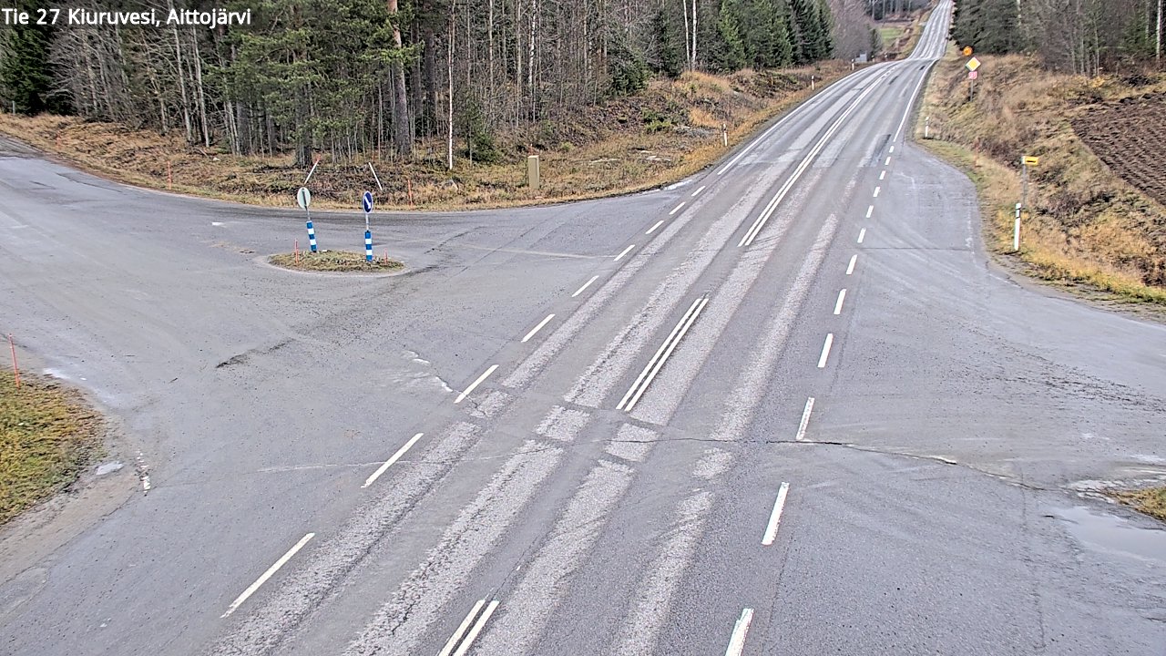 Weather Camera Image Väg 27 Kiuruvesi, Aittojärvi, Kiuruvesi, Pohjois-Savo