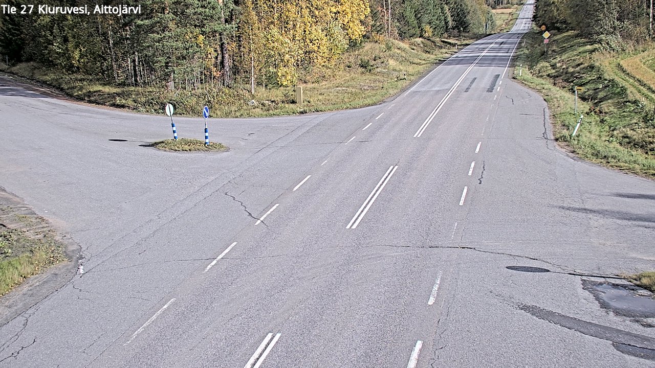 Weather Camera Image Väg 27 Kiuruvesi, Aittojärvi, Kiuruvesi, Pohjois-Savo