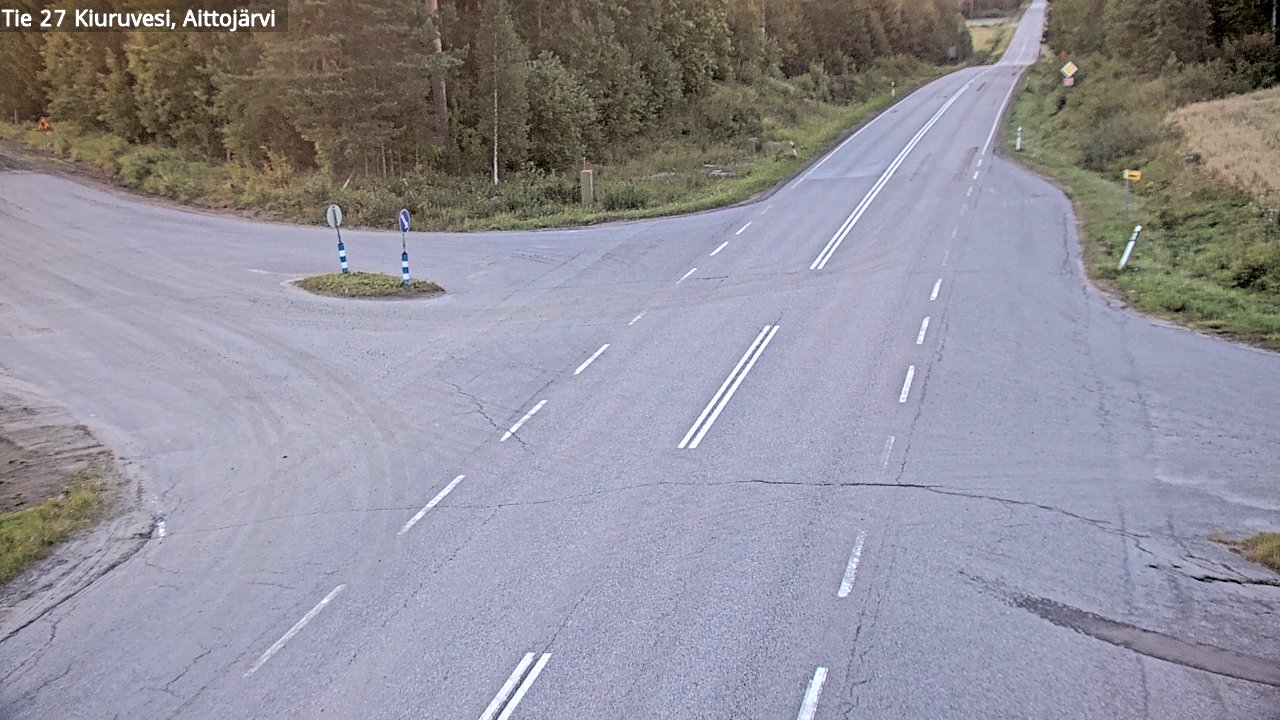 Weather Camera Image Väg 27 Kiuruvesi, Aittojärvi, Kiuruvesi, Pohjois-Savo
