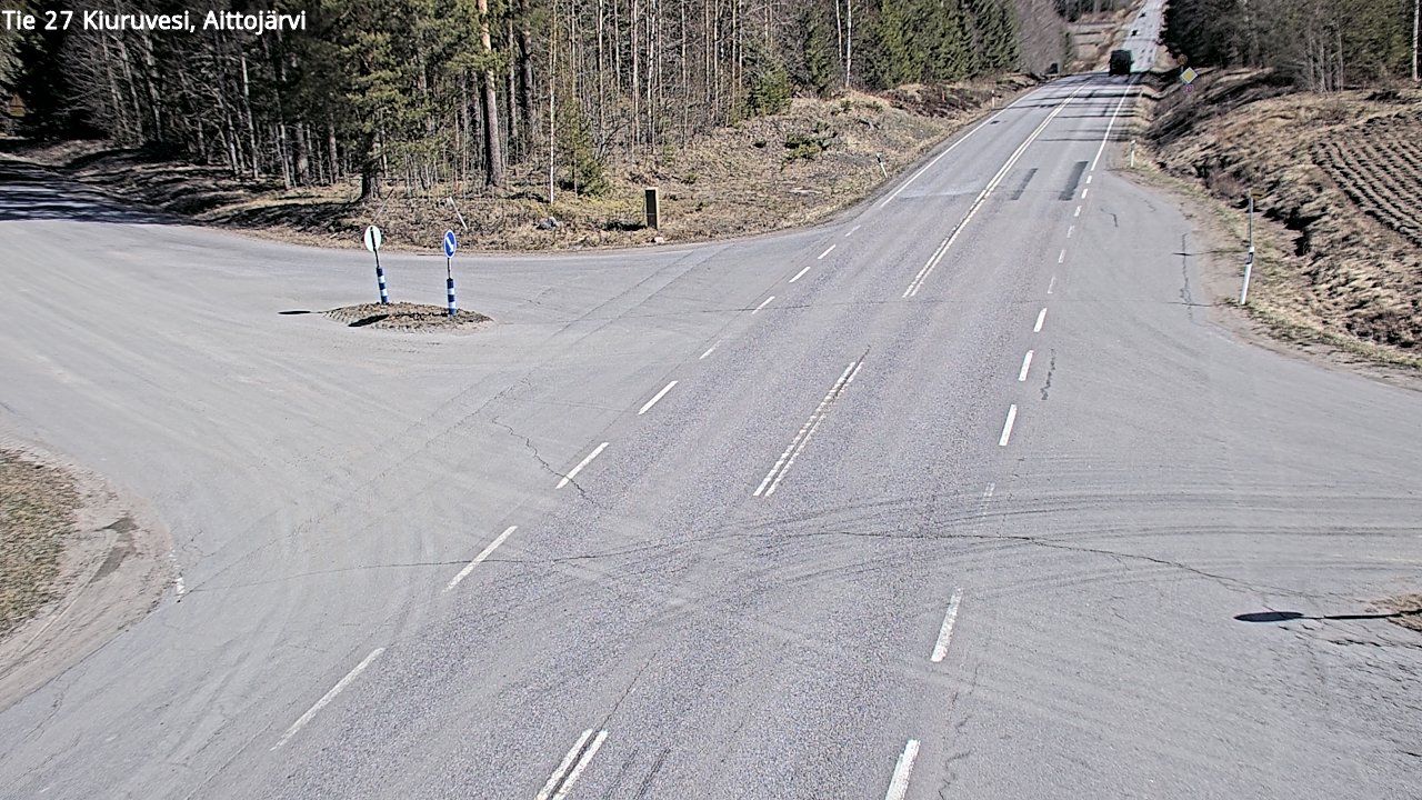 Weather Camera Image Väg 27 Kiuruvesi, Aittojärvi, Kiuruvesi, Pohjois-Savo