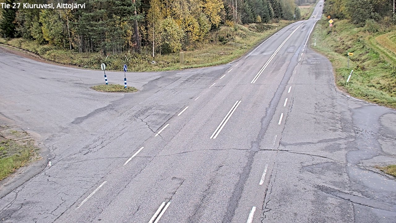 Weather Camera Image Väg 27 Kiuruvesi, Aittojärvi, Kiuruvesi, Pohjois-Savo