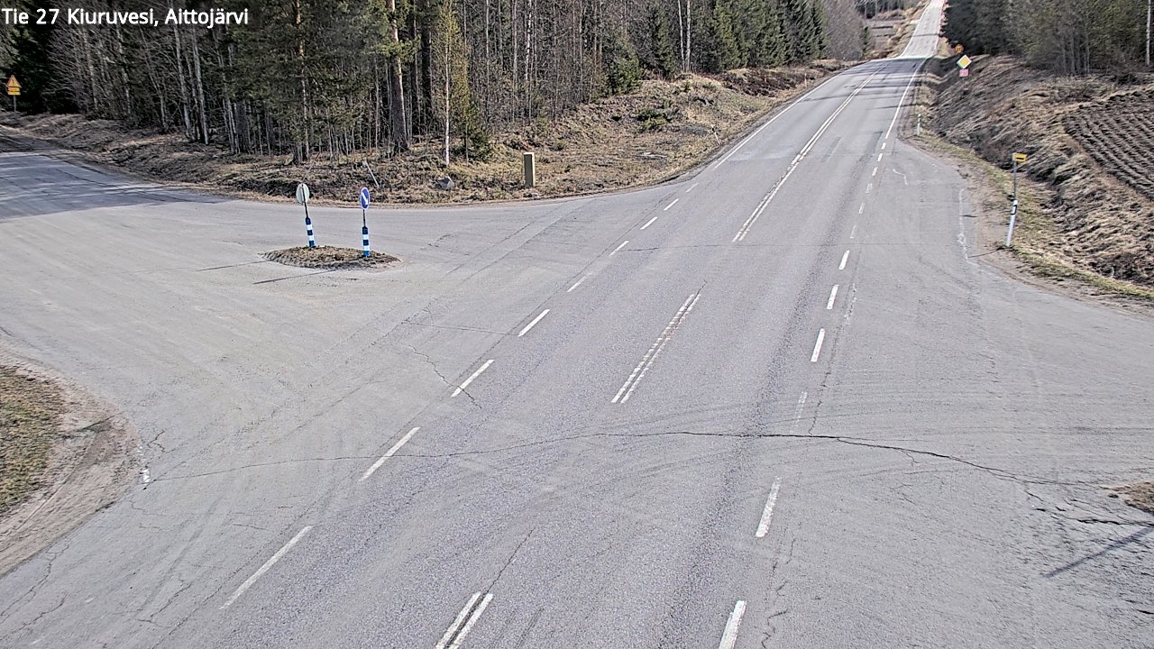 Weather Camera Image Väg 27 Kiuruvesi, Aittojärvi, Kiuruvesi, Pohjois-Savo