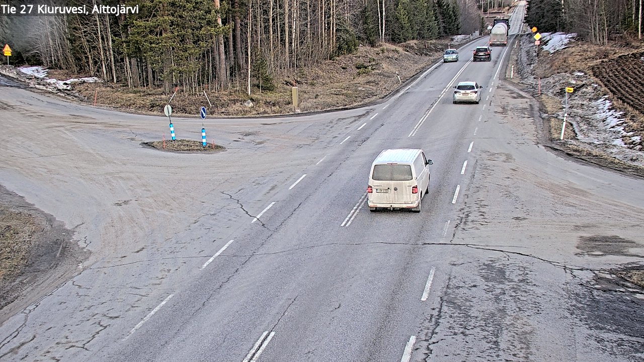 Weather Camera Image Väg 27 Kiuruvesi, Aittojärvi, Kiuruvesi, Pohjois-Savo