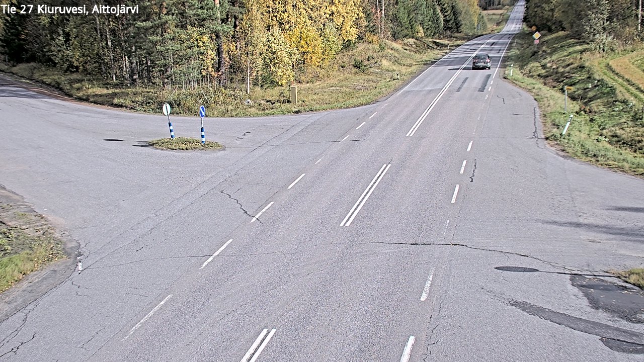 Weather Camera Image Väg 27 Kiuruvesi, Aittojärvi, Kiuruvesi, Pohjois-Savo