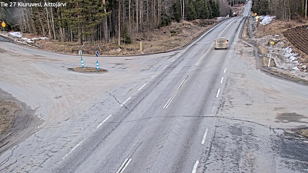 Weather Camera Image Väg 27 Kiuruvesi, Aittojärvi, Kiuruvesi, Pohjois-Savo