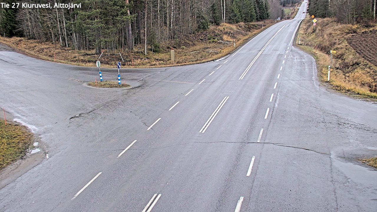 Weather Camera Image Väg 27 Kiuruvesi, Aittojärvi, Kiuruvesi, Pohjois-Savo