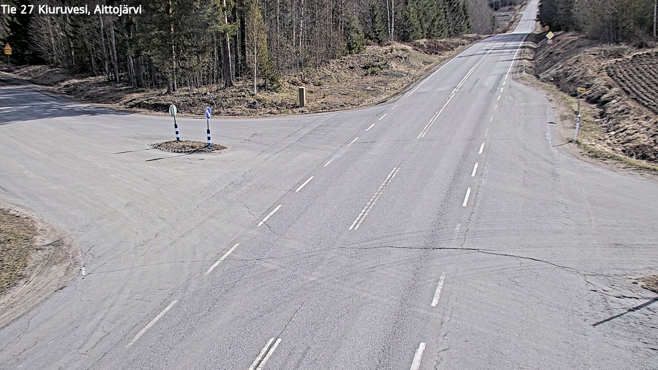 Weather Camera Image Väg 27 Kiuruvesi, Aittojärvi, Kiuruvesi, Pohjois-Savo