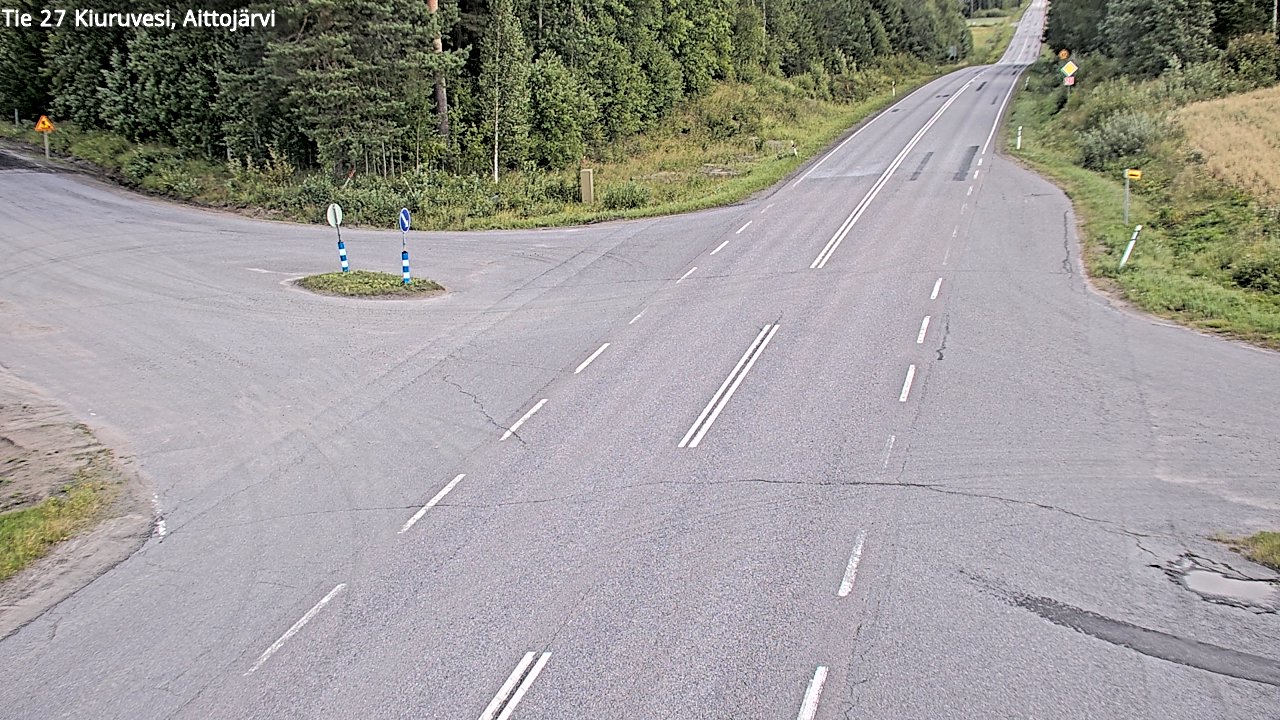 Weather Camera Image Väg 27 Kiuruvesi, Aittojärvi, Kiuruvesi, Pohjois-Savo