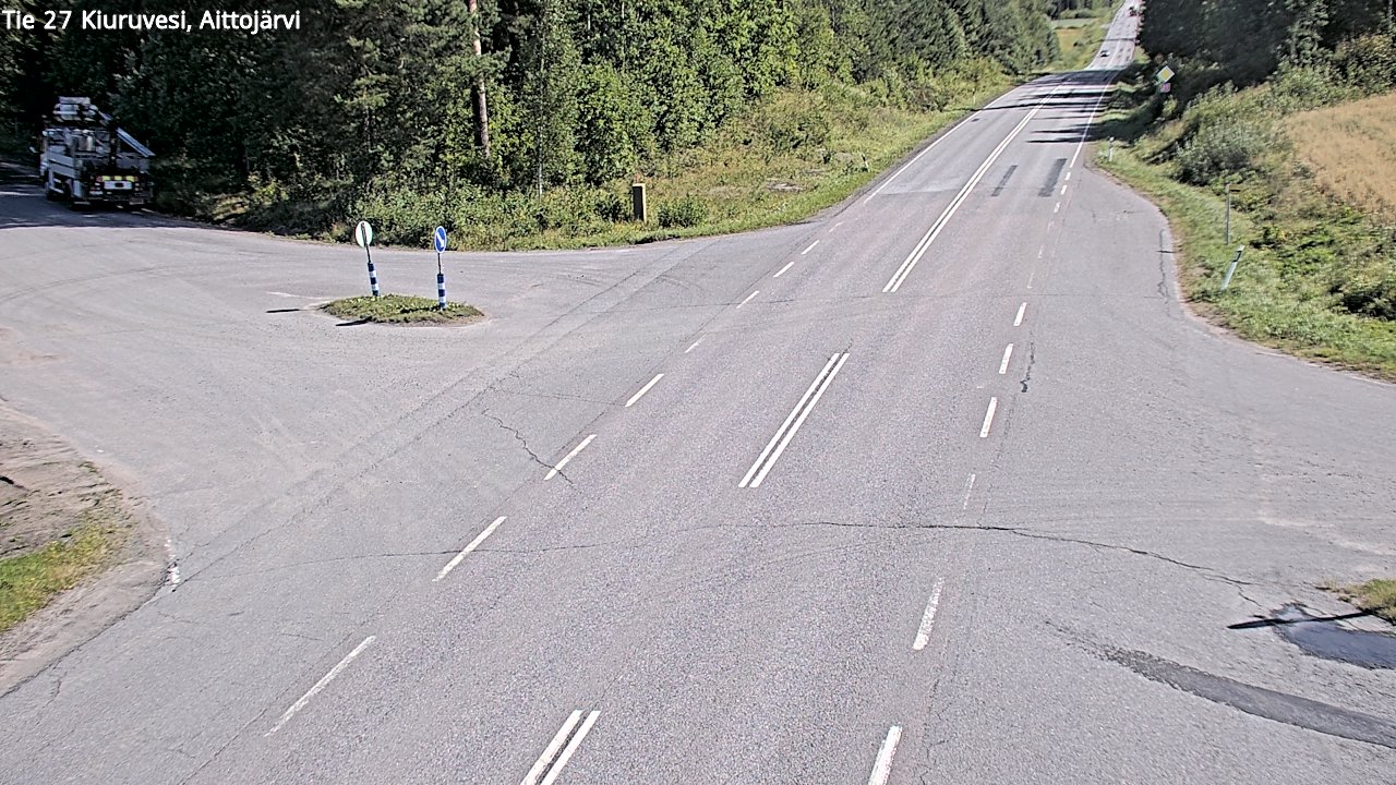 Weather Camera Image Väg 27 Kiuruvesi, Aittojärvi, Kiuruvesi, Pohjois-Savo