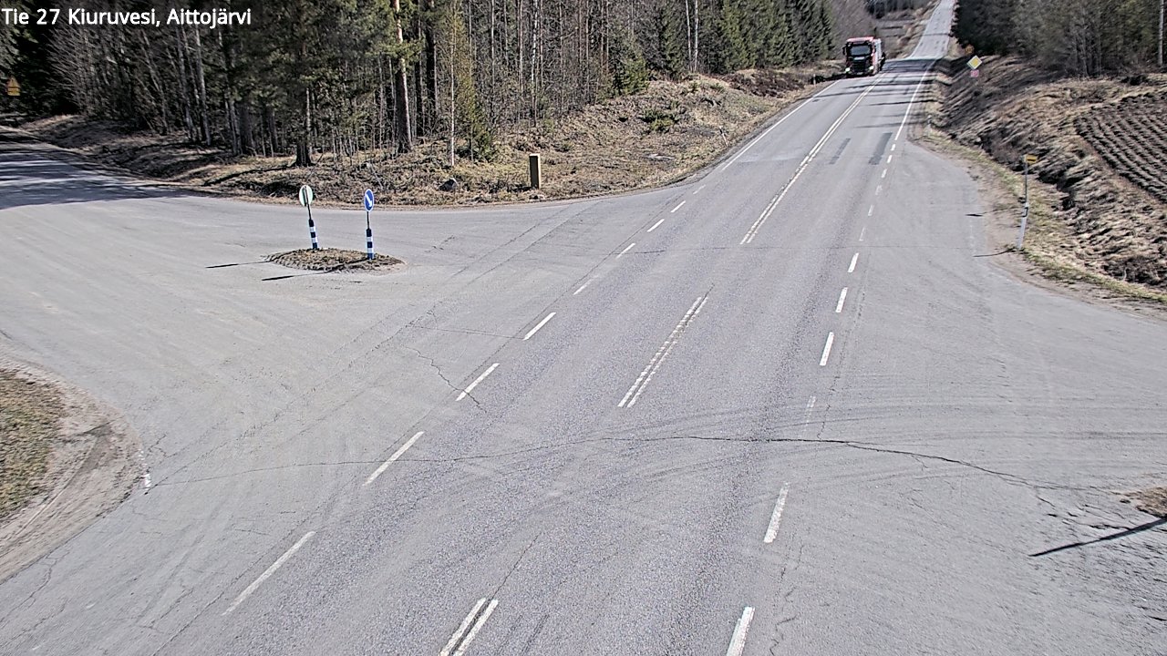 Weather Camera Image Väg 27 Kiuruvesi, Aittojärvi, Kiuruvesi, Pohjois-Savo