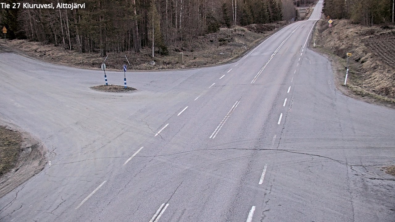 Weather Camera Image Väg 27 Kiuruvesi, Aittojärvi, Kiuruvesi, Pohjois-Savo