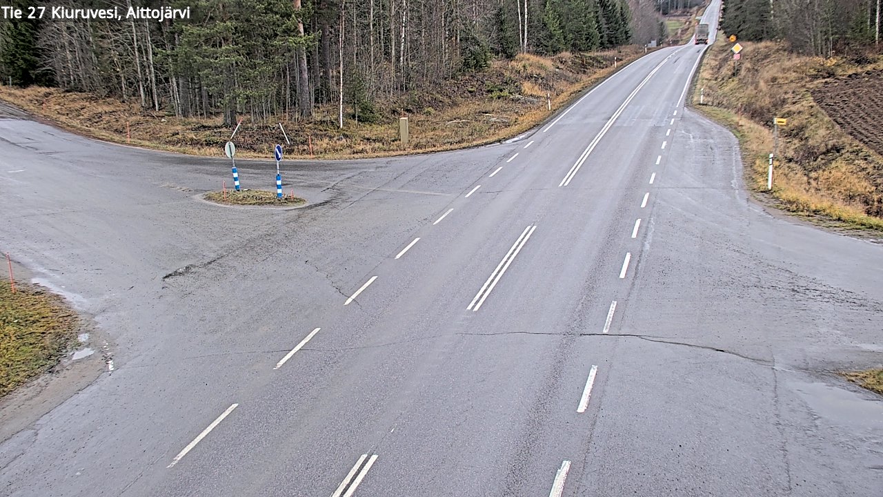 Weather Camera Image Väg 27 Kiuruvesi, Aittojärvi, Kiuruvesi, Pohjois-Savo